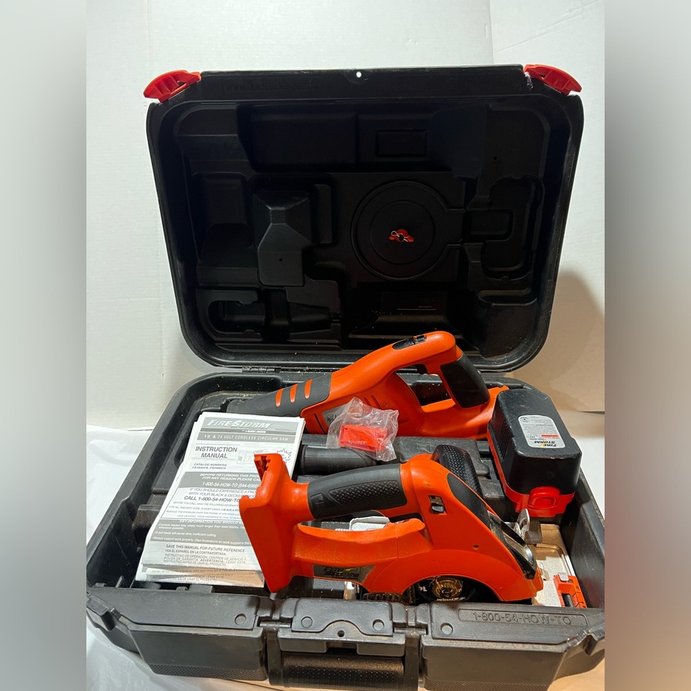 Black & Decker Firestorm Circular Saws, Reciprocating Saw, 1 Battery  In Case
